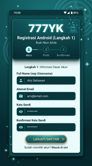 Daftar Akun Baru 777yk untuk Pengguna Android