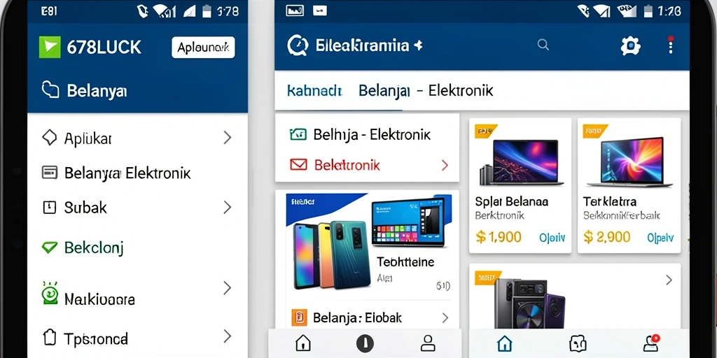 Tampilan antarmuka 678LUCK yang user-friendly untuk belanja elektronik.