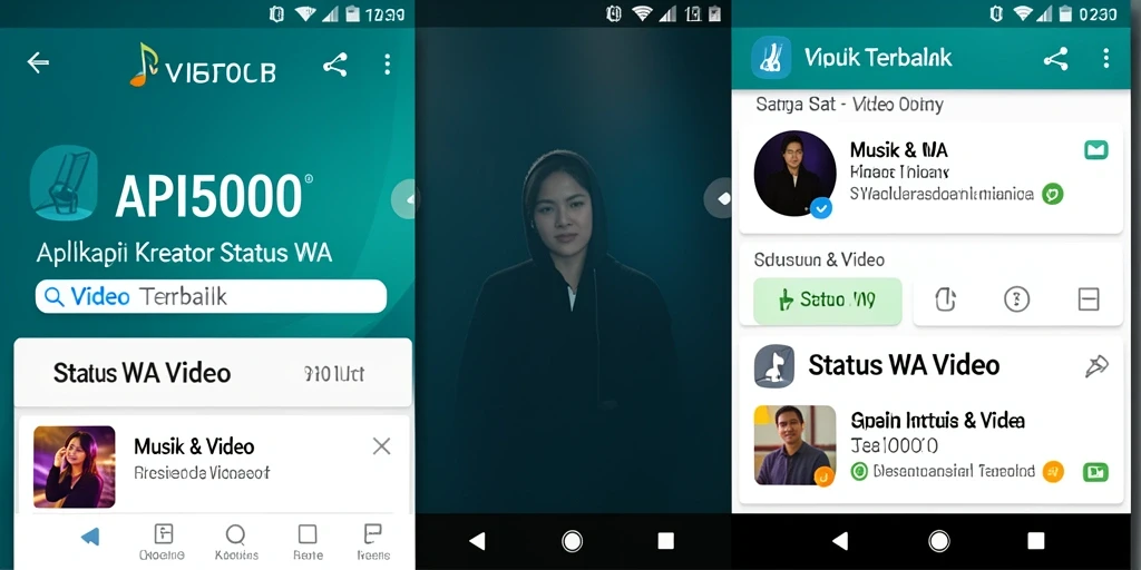 Antarmuka pengguna API5000 dengan fitur Status WA Video yang menarik.