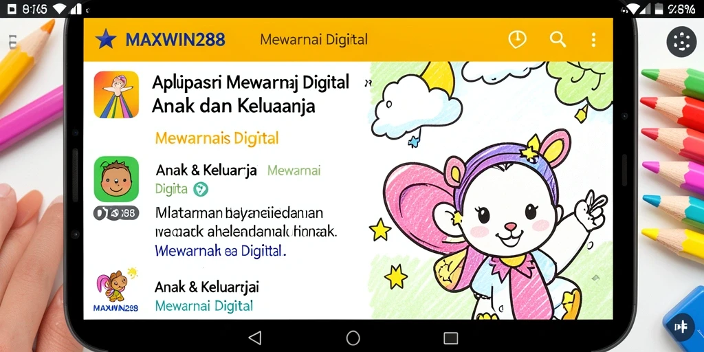 Tampilan antarmuka aplikasi MAXWIN288 yang ramah anak.